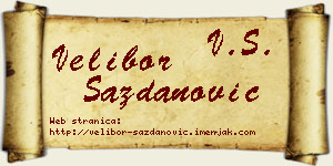 Velibor Sazdanović vizit kartica